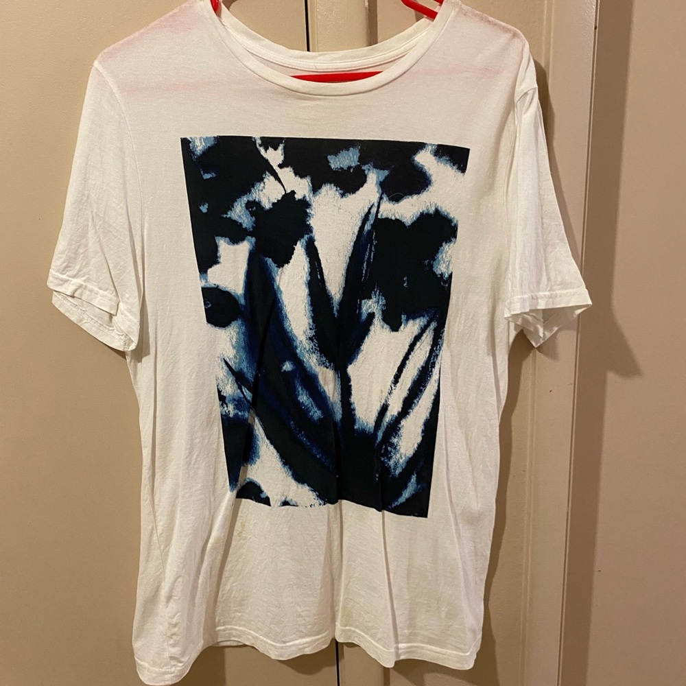 Express White and Blue Graphic T-Shirt